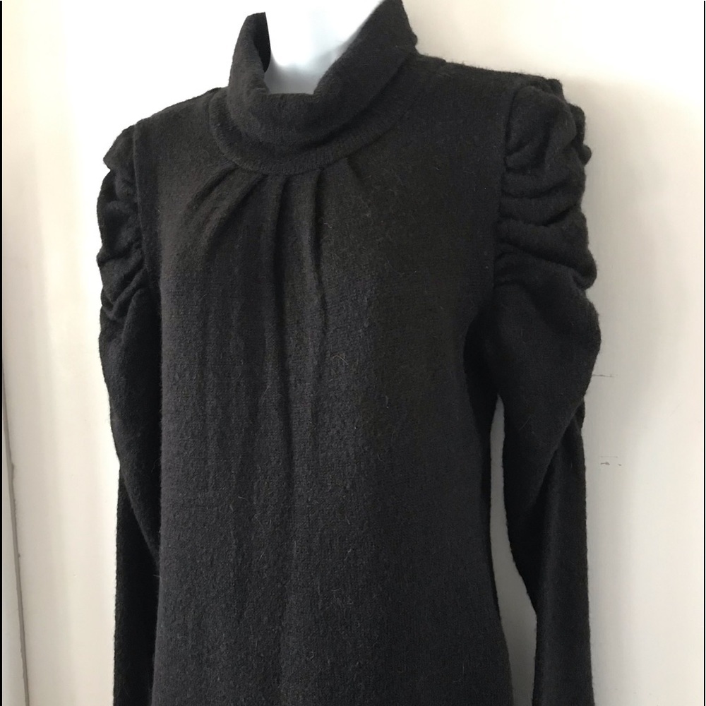 Wool/Mohair Leg of mutton Sleeve Sweater-Dress